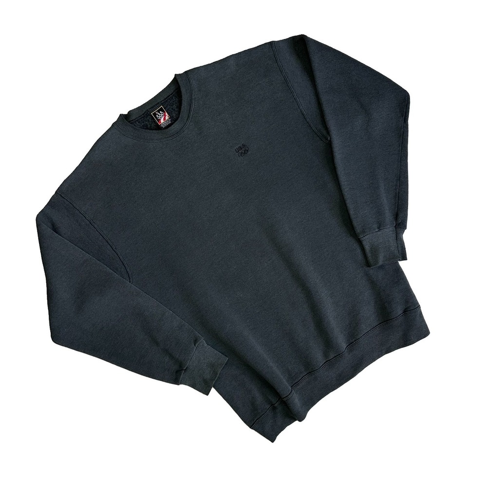 Vtg JC Penny USA Olympics Crewneck Sweatshirt Men L Grey Black Embroidered Rings